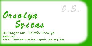 orsolya szitas business card